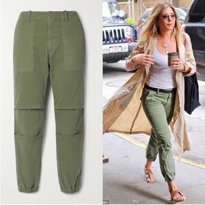 Nili Lotan Cropped French Military Pants cargo style joggers Green size 2 80NL